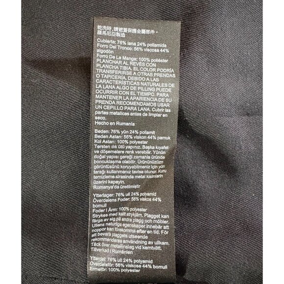 ALLSAINTS Jessa wool blend Jacket Blazer color black Size 6 NWT mspr 465 - Picture 8 of 14